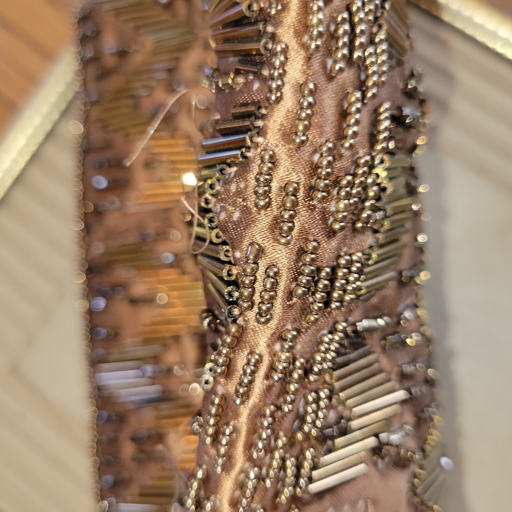 Fine Arts Beaded Bag ~ Vintage ~ Hong Kong ~ Bronze Shimmer ~ Needs TLC - Picture 16 of 16